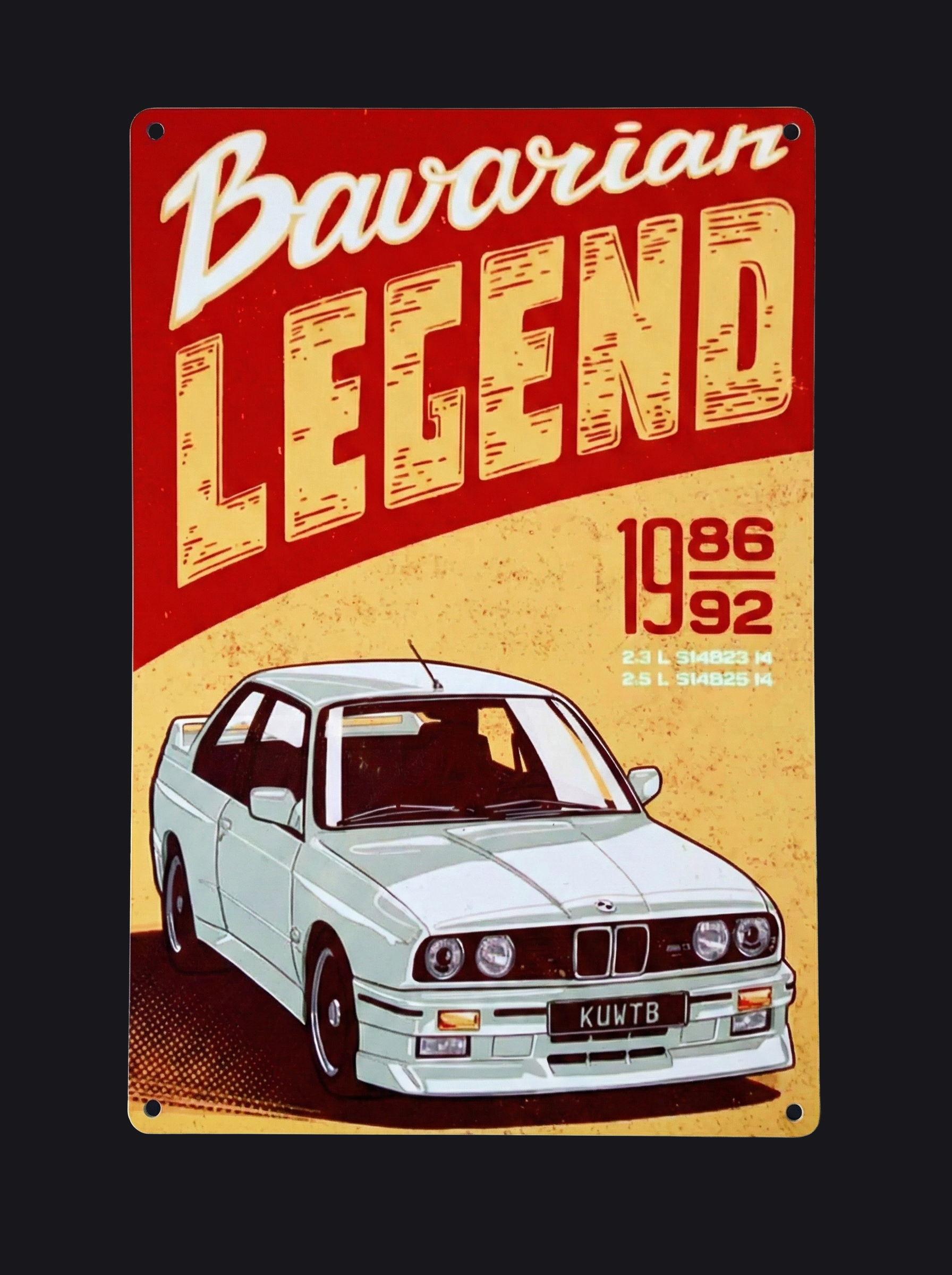 BMW E30 металевий постер