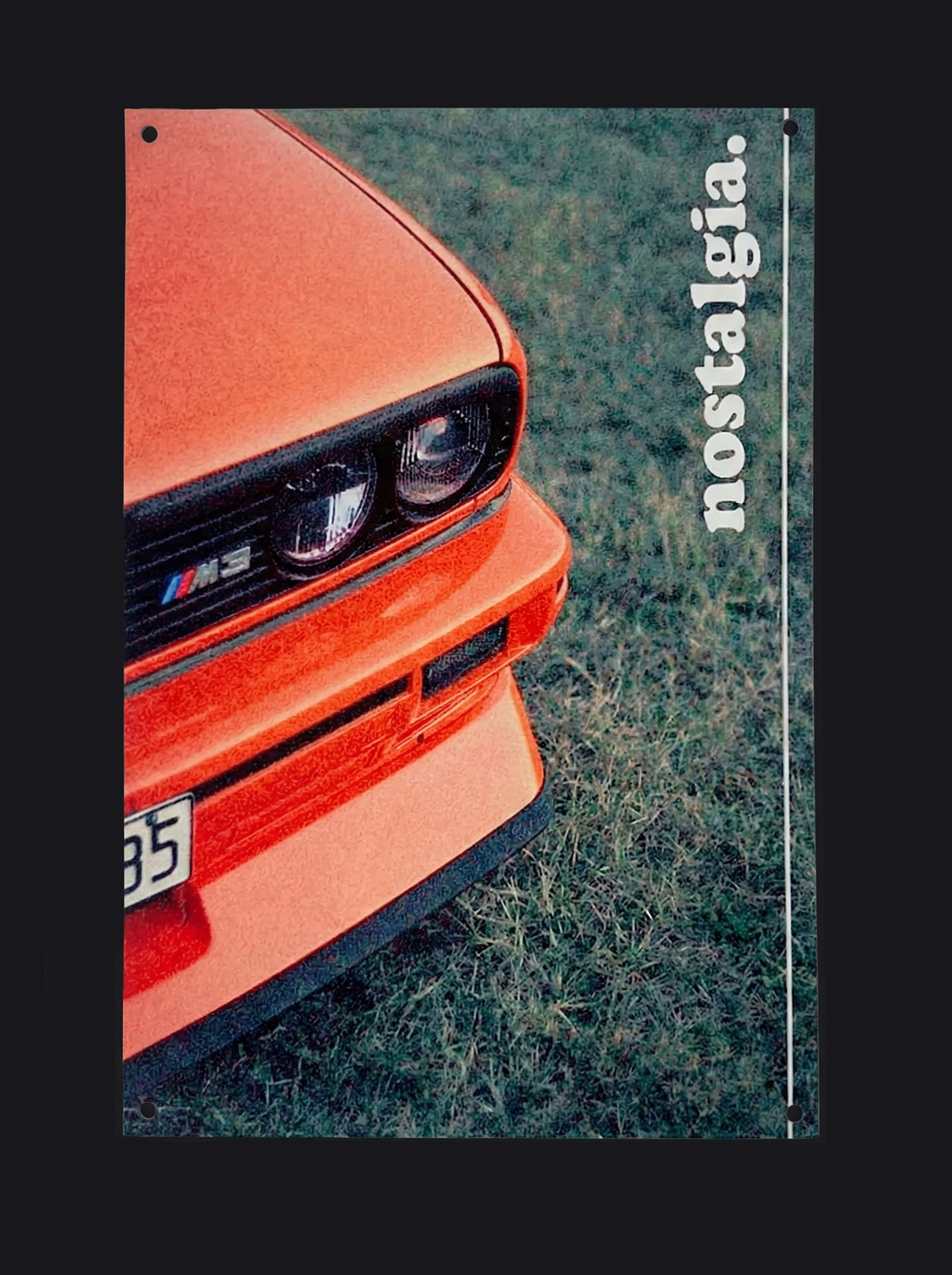 BMW E30 Orange Edition металевий постер