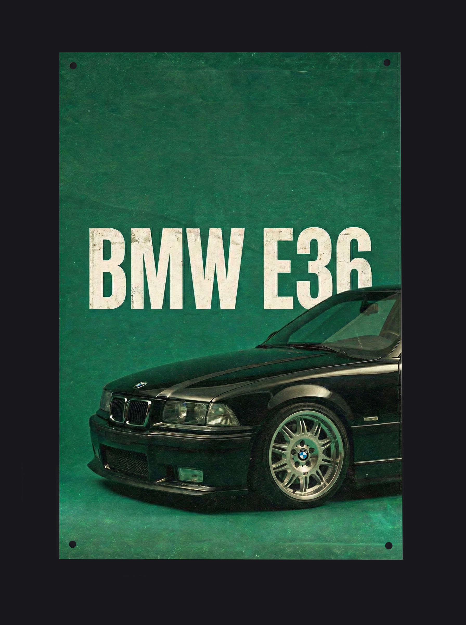 BMW E36 металевий постер